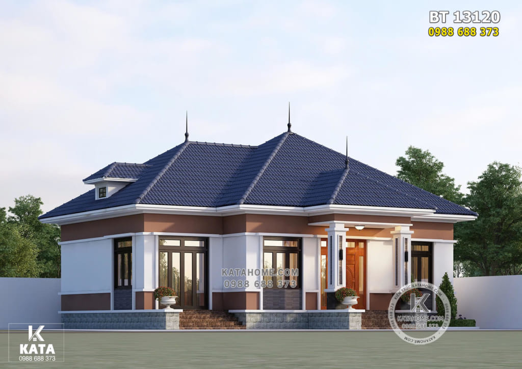 Phối cảnh 3D ngoại thất mẫu thiết kế nhà mái Nhật đẹp