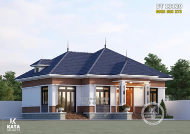 Mẫu nhà mái Nhật 1 tầng 130m2 3 phòng ngủ đẹp – BT 13120