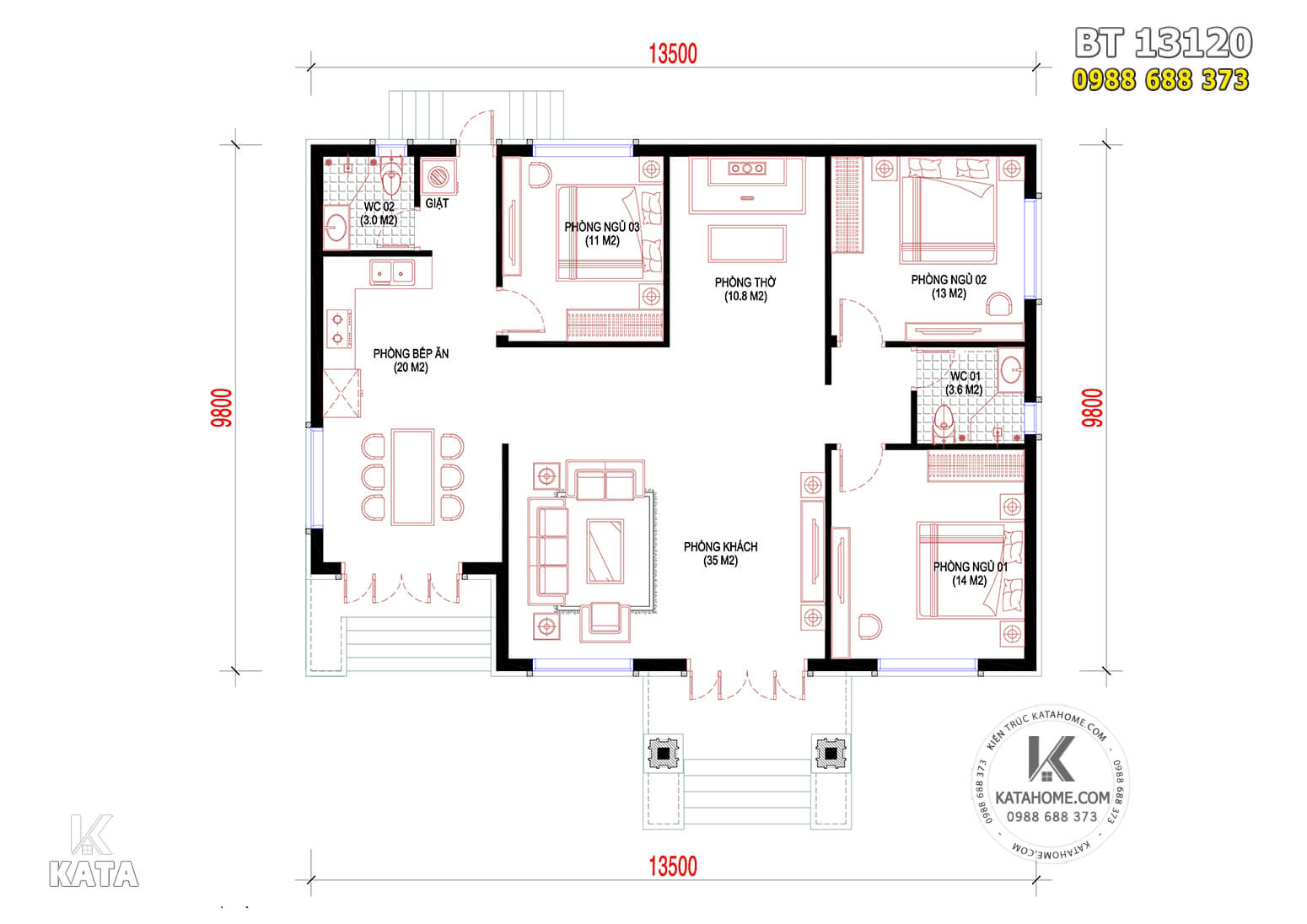 Mặt bằng công năng mẫu thiết kế nhà 1 tầng mái Nhật đẹp