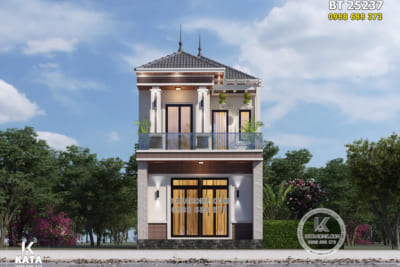 Thiết kế nhà mái nhật 2 tầng mặt tiền 6m hiện đại đẹp – BT 25237