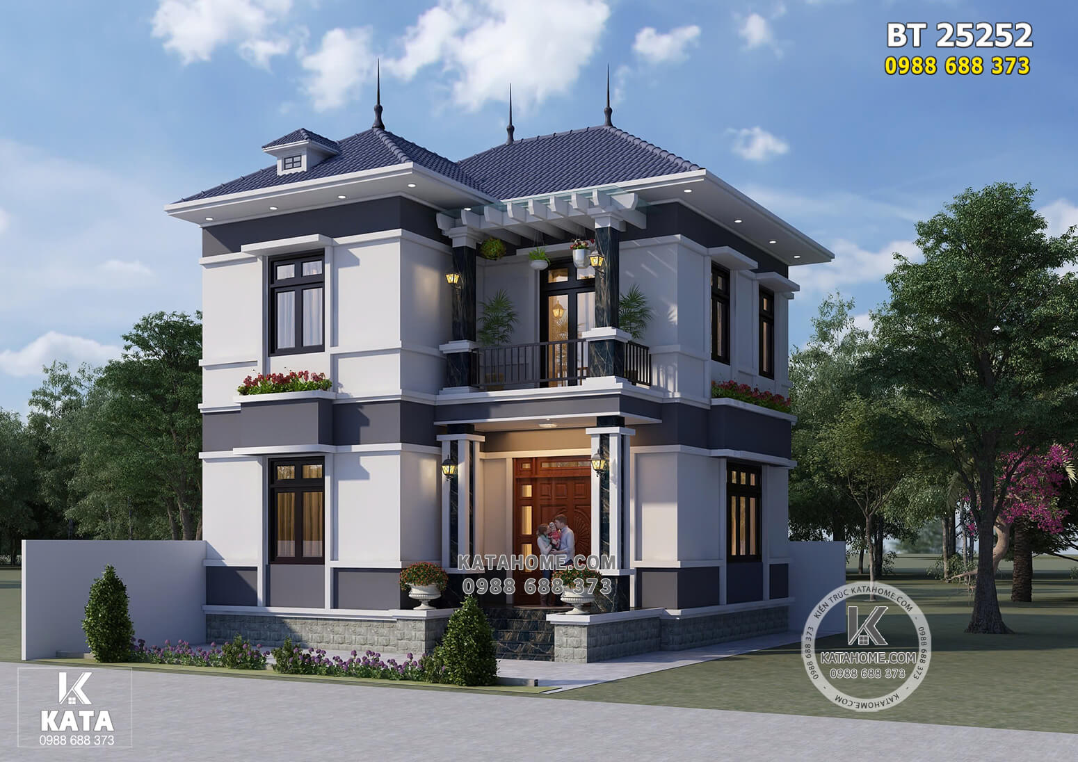 Mẫu nhà 2 tầng mái Nhật 800 triệu 03 phòng ngủ đẹp - BT 25252